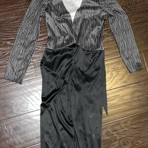 Jack Skellington Black and White Pinstripe Costume w Mask